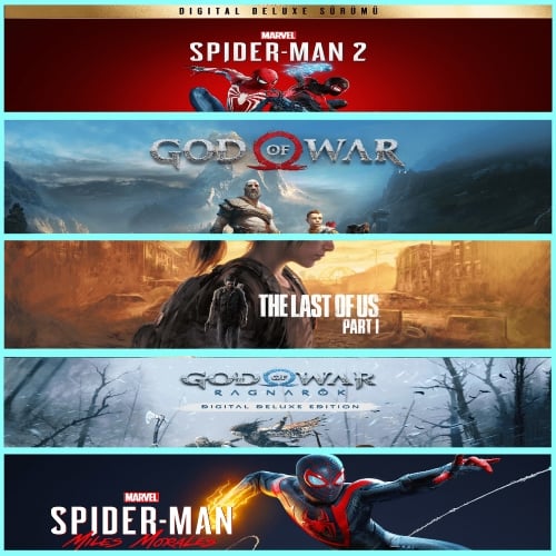  Spiderman 2 + Gow + Tlou1 + Ragnarök+ Miles